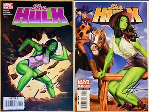 She-Hulk #4 & #5 Lot 2006 Greg Horn Signed on Cover Unread NM/NM+ Disney+ MCU - Picture 1 of 6