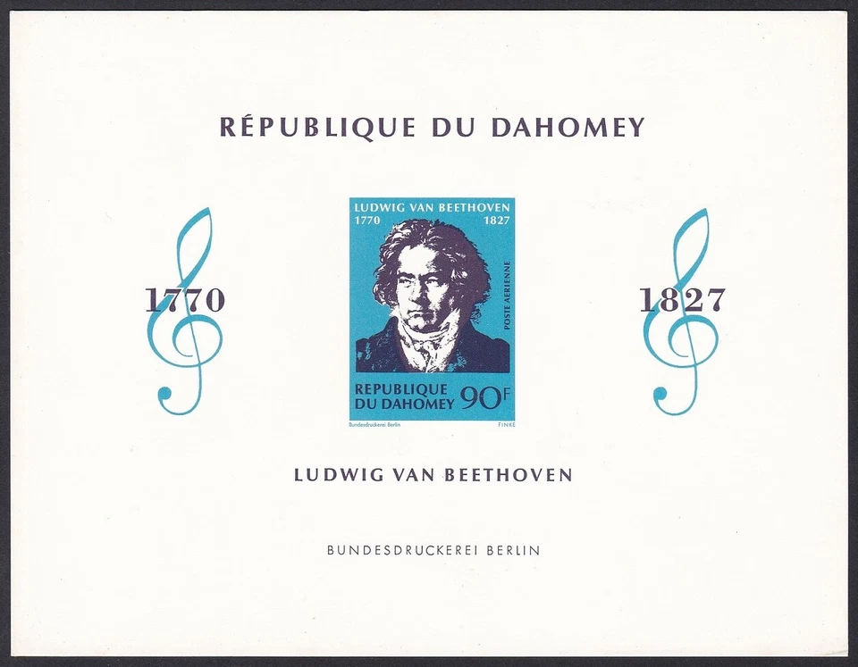 Dahomey ScC129 Compositor Ludwig van Beethoven (1770-1827), Música, Prueba de Lujo Foto 1 de 1