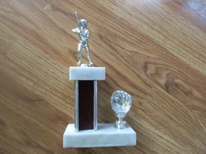 Vintage Women's Softball Trophy - Marble Base - Picture 1 of 4
