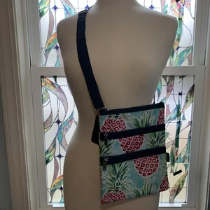 NWT  NGil Multi Color Pineapple Cross Body Purse Bag 8” By 10”  Adjustable Strap - Picture 1 of 5
