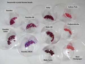 Swarovski crystal bicone beads in pink tones 2/3, various sizes - Picture 1 of 15