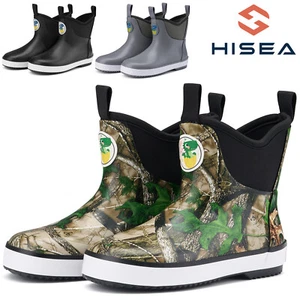 HISEA Kid's Ankle Deck Boots Toddler Waterproof Non-Slip Mud Playing Rain Boots - Picture 1 of 45