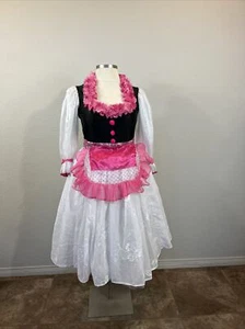 41” Bright Pink Womens Clown Dress Pagliacci Opera Black White Apron Adjustable - Picture 1 of 10
