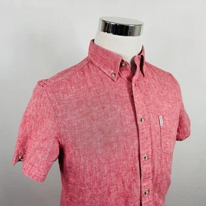 Camisa Oxford Pequeña Ben Sherman Roja 100% Algodón Casual Botones Manga Corta - Imagen 1 de 4