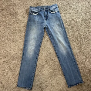 American Eagle Extreme Flex 4 Jeans Mens Tag Size 30X34 (fit30x31) Straight Blue - Picture 1 of 15