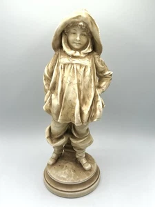 Alfred Stellmacher Turn Teplitz Figurine Boy In Winter Clothes Antique Rare - Picture 1 of 11
