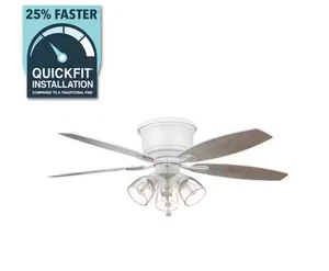 Hampton Bay 51823 52 inch Ceiling Fan with Light Kit - White - Picture 1 of 1