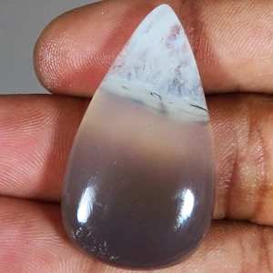 51.35 Cts 100% Natural Ice Solar Quartz Pear Cabochon Gemstone 21x38x7 mm UT108 - Picture 1 of 6