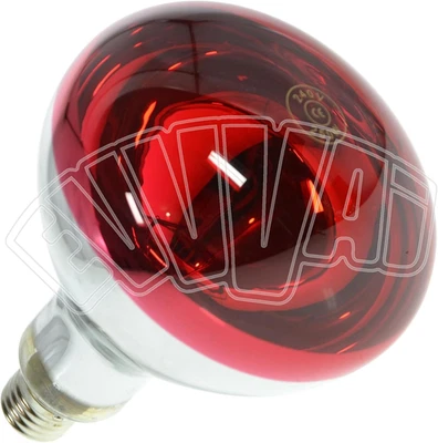 250W LAMPADA INFRAROSSI ROSSA E27 / RISCALDAMENTO PULCINI ED ALTRI ANIMALI - Immagine 1 di 4