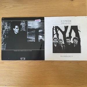 U2  Where The Streets Have No Name Pride in the name of love 2x7" singles VGC - Imagen 1 de 3