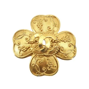 CHANEL Clover Coco Logos Brosche Gold 96A Accessoire Vintage 90257387 - Bild 1 von 5