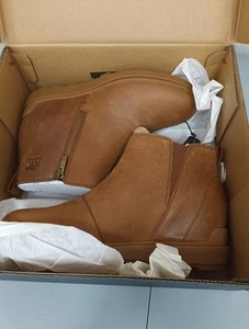 Sorel Damengröße 9 Samt hellbraun Evie II Stiefeletten Knöchel seitlicher Reißverschluss Leder wasserdicht - Bild 1 von 6