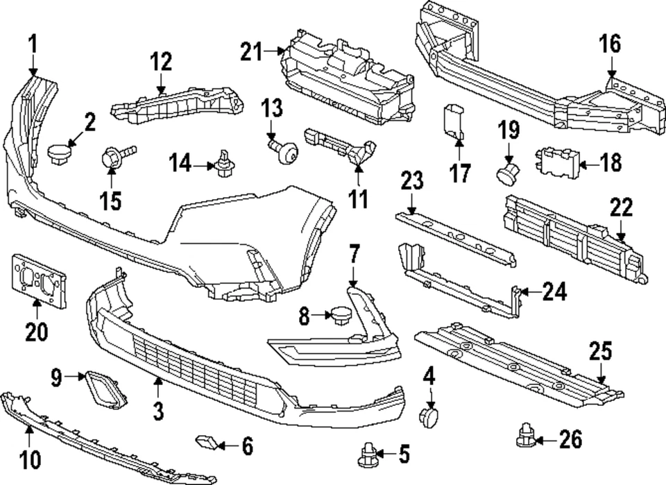 23-24 Honda CR-V Right (Passenger) Side Front Bumper Bracket (71230-3A0-A01) - Image 1 of 1