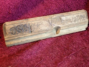 dated 1842 ! SIGNED DECORATED ANTIQUE HANDMADE WOOD WORKING PLANE SWEDEN SWEDISH - Picture 1 of 7