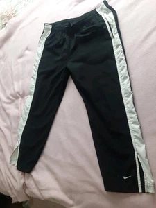 Nike Womens Size L Large Capri Running Black White Leggings Pants Activewear - Picture 1 of 4