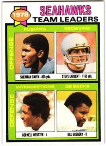 1979 Topps - Líderes de equipo Steve Largent, Smith, Webster #244 (RC) casi nuevo - Imagen 1 de 2