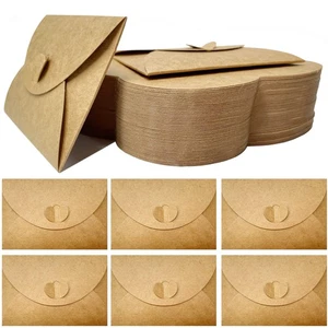 Herz Verschluss Geschenkkarte Umschläge - 100 Stück Mini Kraftpapier zum Selbermachen - Bild 1 von 10