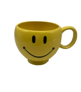 Tazza vintage porcellana gialla faccina sorridente con coperchio di Teleflora regali grande 20 oz - Foto 1 di 7