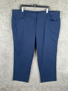 JMS Just My Size Dress Pant Women 26W Petite Navy Blue High Rise Straight Career - Picture 1 of 10