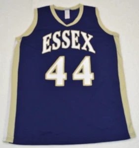 ESSEX Wilson women’s #44 basketball jersey size LARGE blue tan white sleeveless - Picture 1 of 9