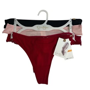 JESSICA SIMPSON Women’s Panties Size Small Pkg/3 Ultra Flirty Thong Multi Colors - Picture 1 of 8