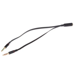 Audio Klinken Y-Splitter Kabel 3,5mm Stereo Stecker zu 2x Buchsen -Schwarz - Picture 1 of 11
