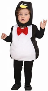 Kinderkostüm Pinguin Overall mit Kopfbedeckung 90-104 cm Fasching - Bild 1 von 4