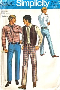 1960's Simplicity Men's Shirt,Vest,Pants Pattern 8300 Size 44 UNCUT - Picture 1 of 2