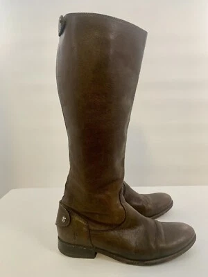 Frye Melissa Button Back Zip Cox Calf Boot In Brown Size 9B Riding - Image 1 of 4