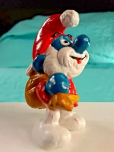 Figurina vintage 1981 Babbo Natale PAPA PUFFO PVC da collezione - Foto 1 di 12