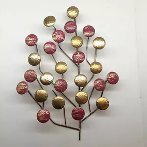 Merlot and Gold Painted Aluminum Retro Medallions Art Deco Style Metal Art 2021 - Picture 1 of 12
