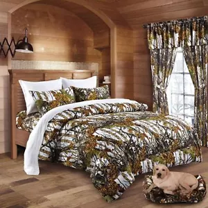 7 Stck. Weiß Schnee Camouflage Queen Bettwäsche Kissenbezüge Bettdecke Set - Bild 1 von 2