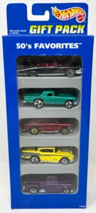Hot Wheels 1995 - Paquete de regalo de 5 autos favoritos de los años 50 #15068 - Ford Chevy nuevo 1:64 - Imagen 1 de 8
