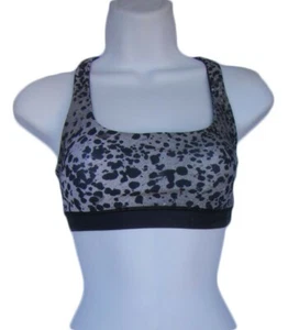 ELECTRIC & ROSE Size P PETITE Gray Black Animal Print Compression Sports Bra NWT - Picture 1 of 3