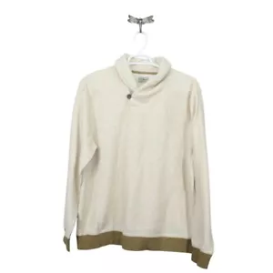 LL Bean Men's Heritage Marled Fleece Pullover Sweater Khaki Heather Size XL Tall - Picture 1 of 11