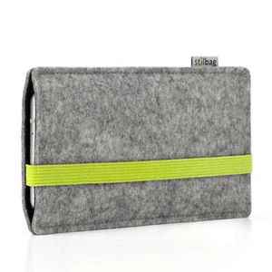 Filztasche LEON für Samsung Galaxy S24 - hellgrau/lime (Handytasche, Hülle) - Bild 1 von 8
