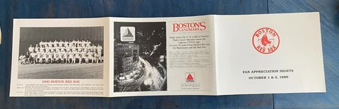 MLB - Boston Red Sox - Fan Appreciation Night 1990 Poster Cover