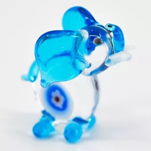 Handmade Elephant Tiny Miniature Micro Mini Lampworking Glass Figurine - Picture 1 of 5