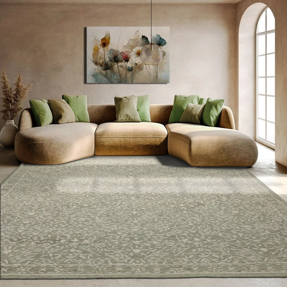 Alfombra Oriental Salvia Multi Tamaños Telar de Lana GANCHADA A MANO TRANSICIÓN Foto 1 de 4