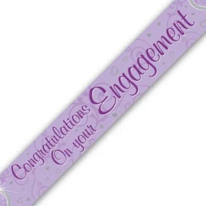 Congratulations Engagement Banner Purple 2.7 Metres - Picture 1 of 1