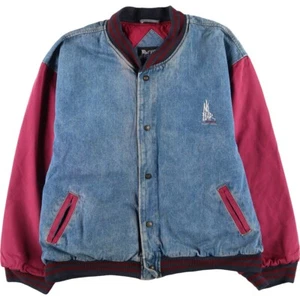 Vintage 90'S NO FEAR Denim Varsity Jacket Men's Size L - Picture 1 of 22