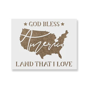 Plantilla patriótica God Bless America Love - plantillas Mylar duraderas y reutilizables - Imagen 1 de 5
