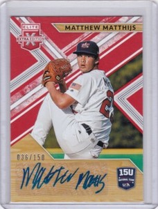 Matthew Matthijs 2020 Panini Elite Extra Edition Red Auto 15U-MM, 036/150