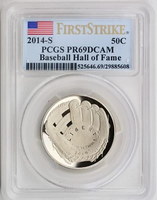 2014-S Baseball Hall of Fame Clad Proof Half Dollar PCGS PR 69 DC First Strike - Image 1 of 4