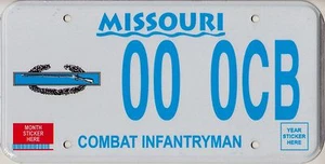 Placa de matrícula de muestra del DMV de Missouri - INFANTERÍA DE COMBATE ++ DIFÍCIL DE ENCONTRAR - Imagen 1 de 1