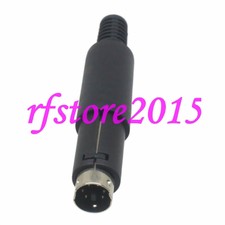 5pcs Connector mini DIN 6 pin male plug with plastic Handle black for cable