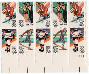 Scott #2070a (2067-2070) 1984 Winter Olympics Plate Block of 10 Stamps - MNH - Picture 1 of 2