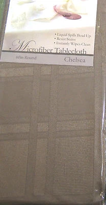   Chelsea Microfiber Tablecloths Resists Stains Brown  Assorted Sizes Obl. & Rd. - Image 1 of 2