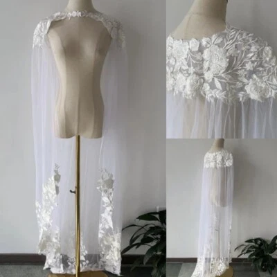 Chales largos de boda personalizados blanco marfil chaquetas bolero mujer capa nupcial Foto 1 de 4