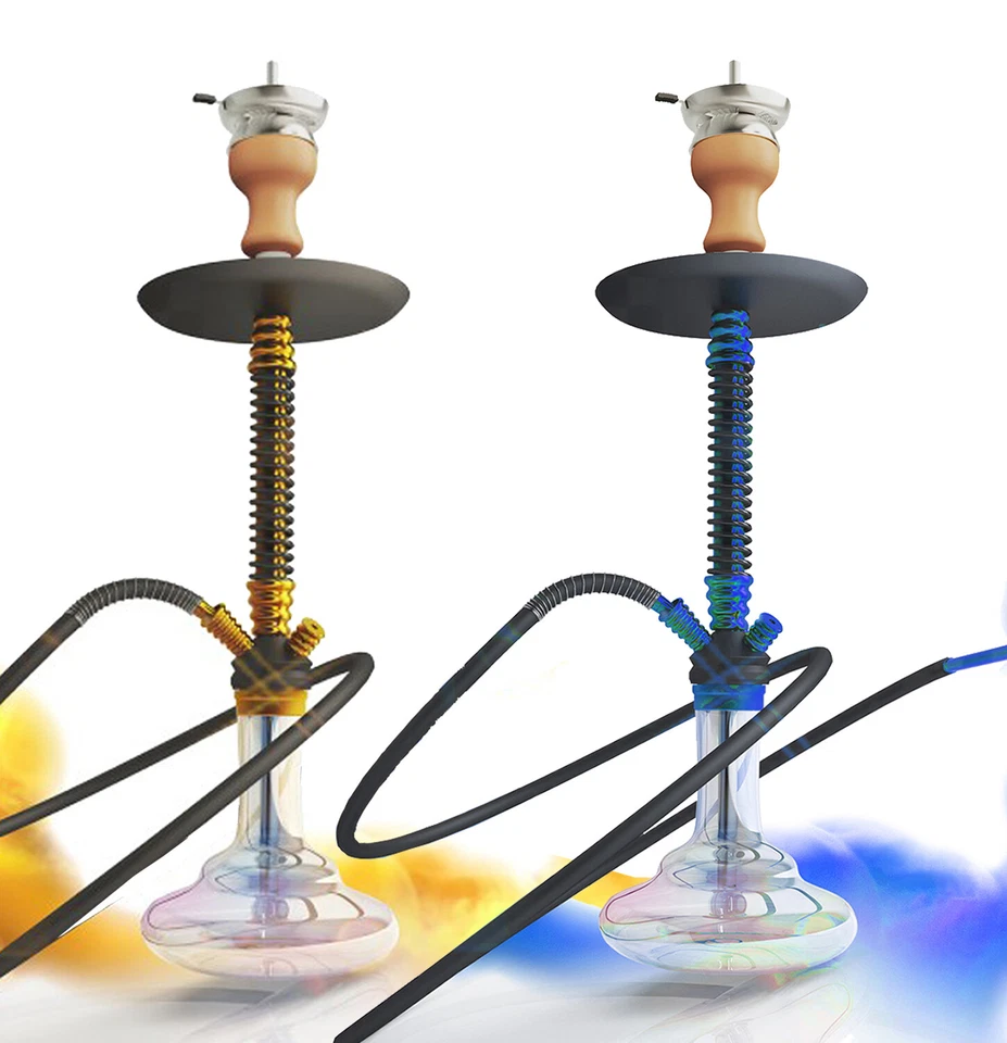 RMAN Shisha Set Wasserpfeife 66cm Aluminium mit Hookah Schläuchen Molassefänger - Bild 1 von 3